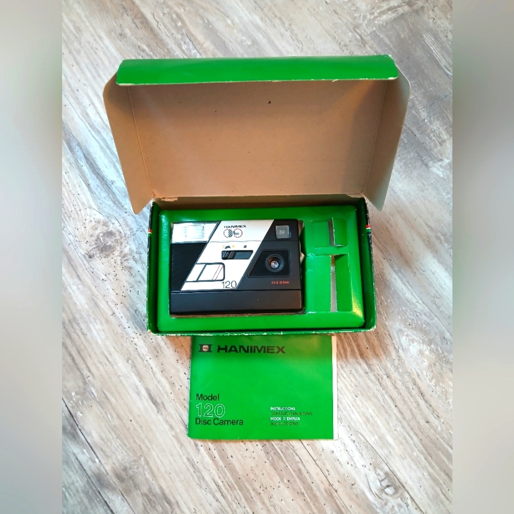 Vintage Hanimex Model 120 Disc Camera – With Box & Manual – Display or Parts